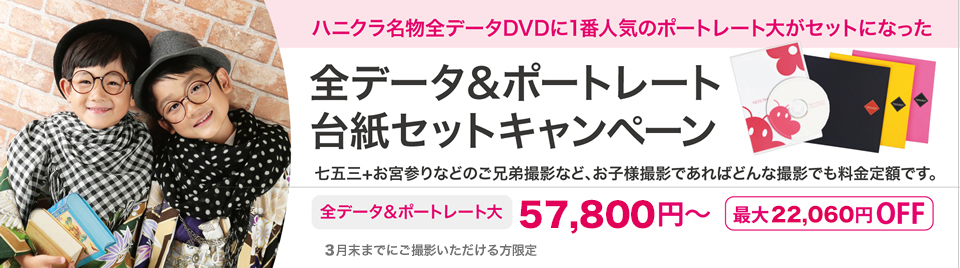 大阪で七五三写真撮影ならハニーアンドクランチの七五三ポートレート大とデータキャンペーンバナー